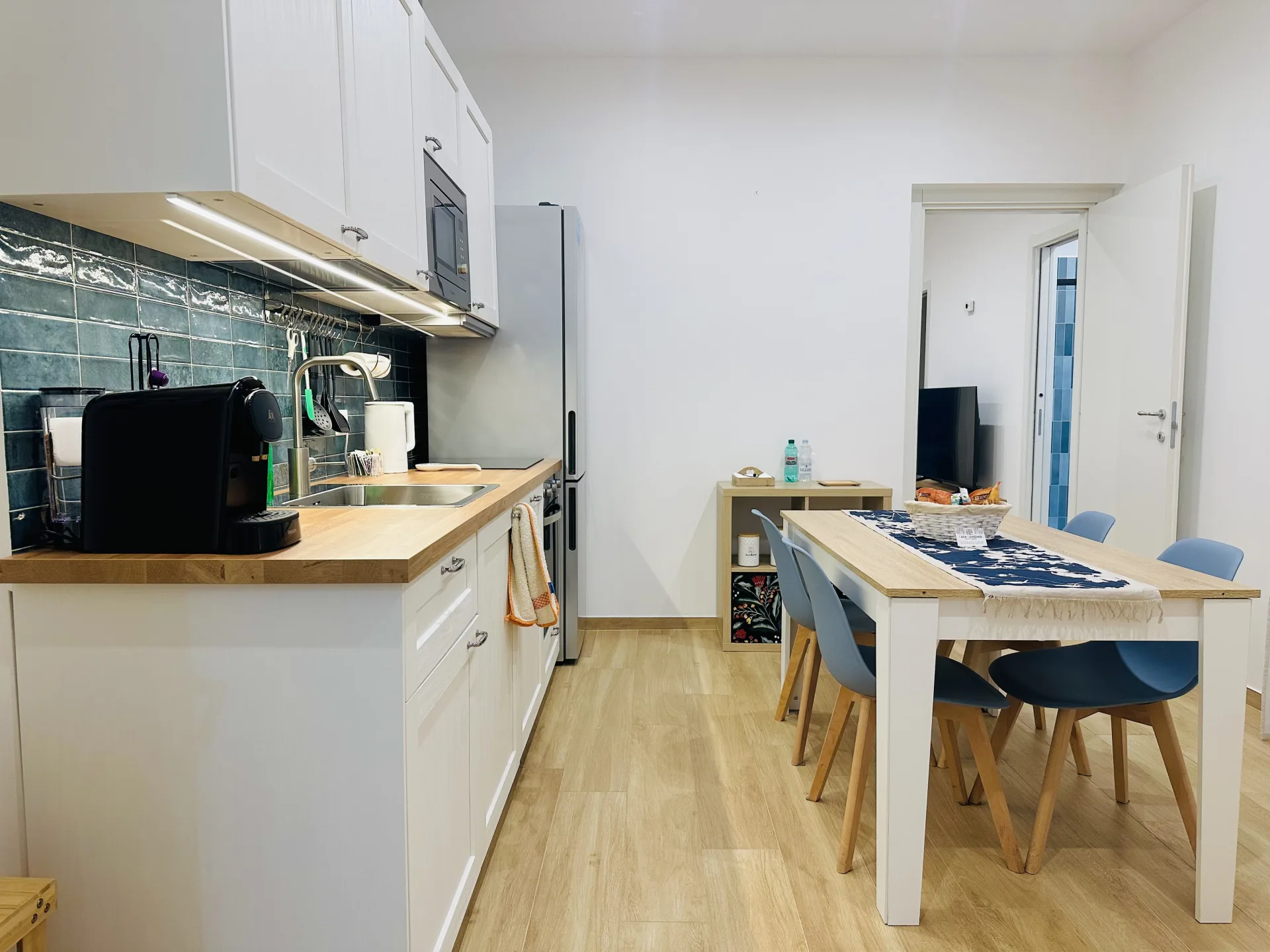 Cucina attrezzata dell'Appartamento Azzurro